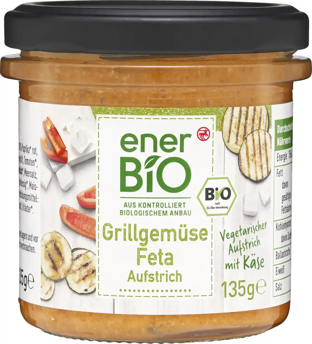 Bild 1 von enerBiO Grillgemüse Feta Aufstrich, 135 g