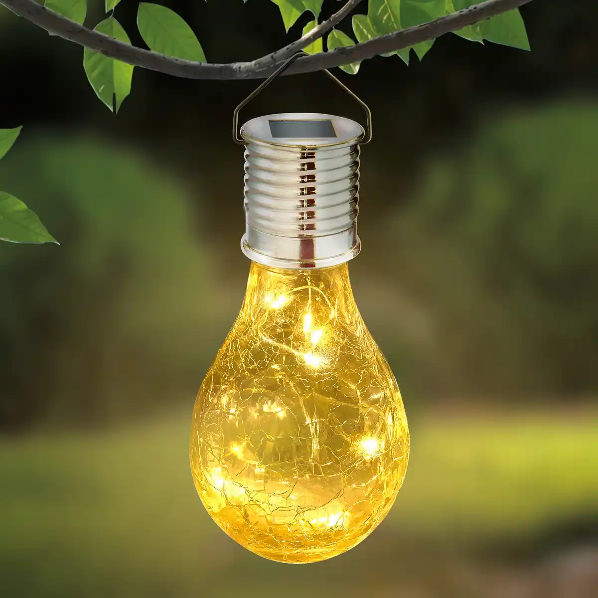 Bild 1 von Solar-Glühbirne mit Crackle-Optik, ca. 7,5x7,5x15,5cm