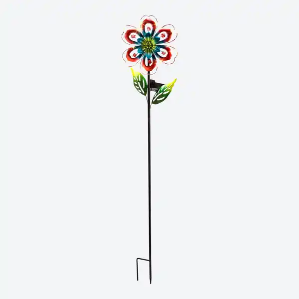 Bild 1 von Solarstab mit Metallblume, Höhe ca. 90cm