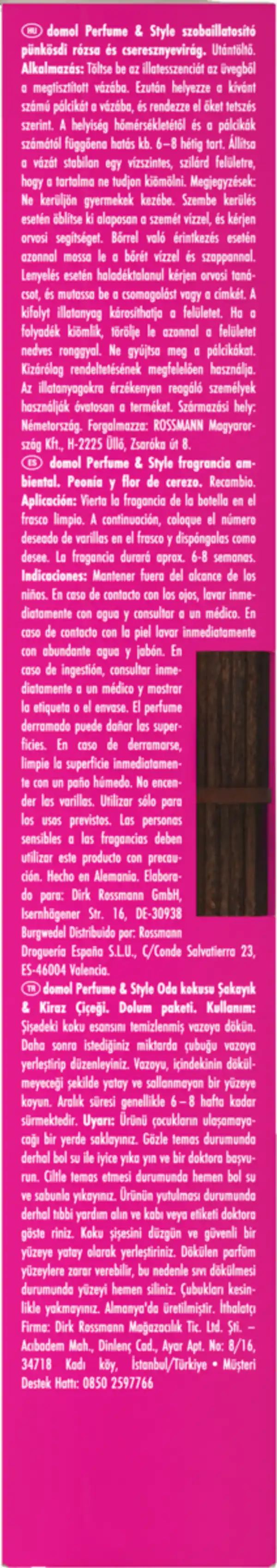 Bild 3 von domol Raumduft Pfingstrose & Kirschblüte Nachfüllpack, 90 ml