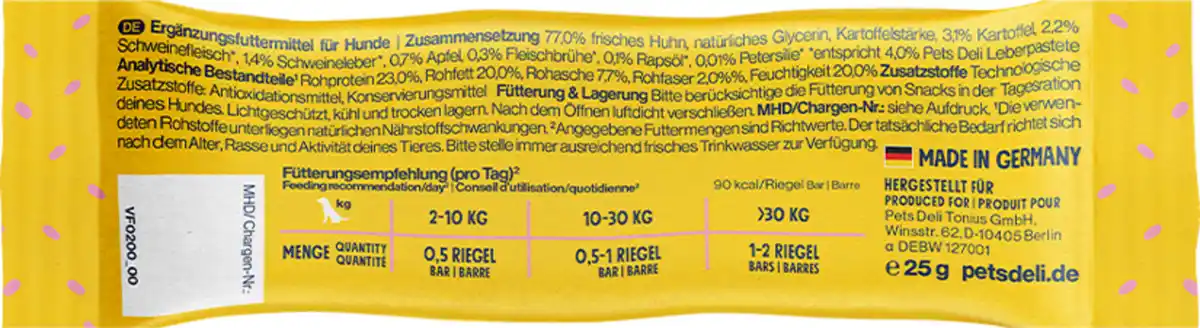 Bild 2 von Pets Deli Snack Yummy Bar Huhn mit Leberpastete, 25 g