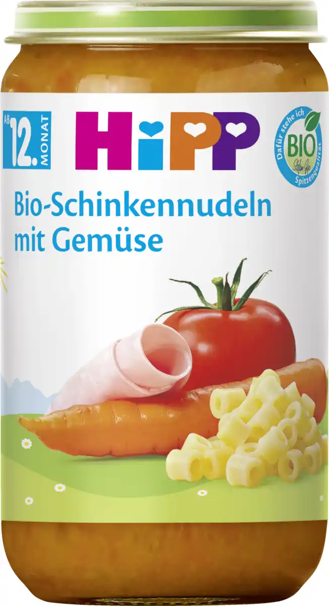Bild 1 von HiPP Bio Menü Schinkennudeln mit Gemüse, 250 g