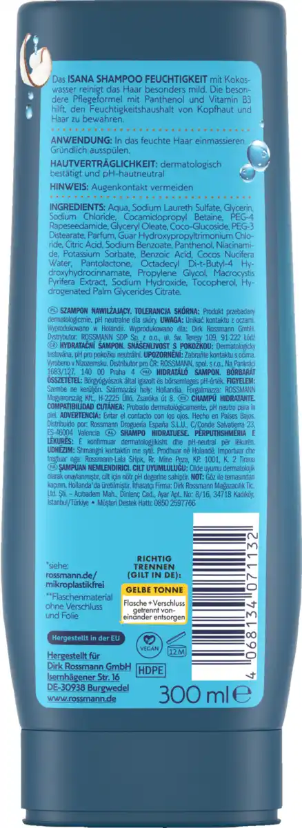 Bild 2 von ISANA Shampoo Feuchtigkeit, 300 ml