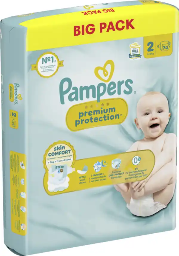 Bild 2 von Pampers premium protection Windeln New Baby Gr.2 Mini 4-8kg Big Pack