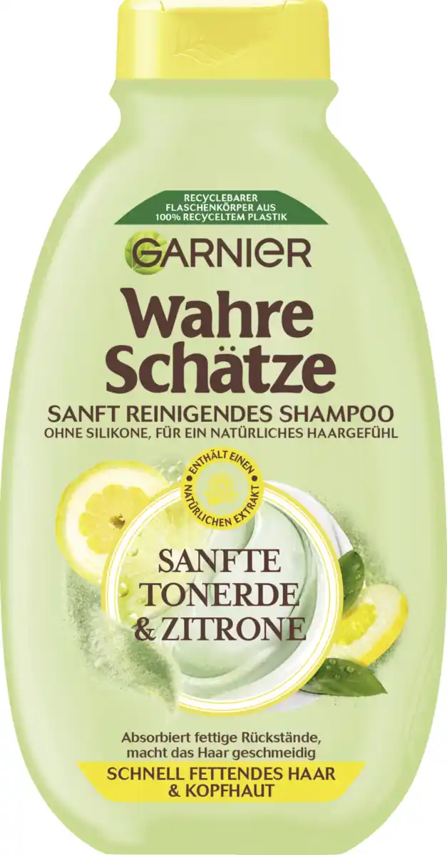 Bild 1 von Garnier Wahre Schätze Shampoo Sanfte Tonerde & Zitrone Schnell Fettendes Haar & Kopfhaut, 250 ml