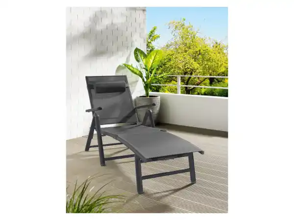 Bild 3 von LIVARNO home Alu-Liegestuhl »Houston«, mit Armlehne, grau