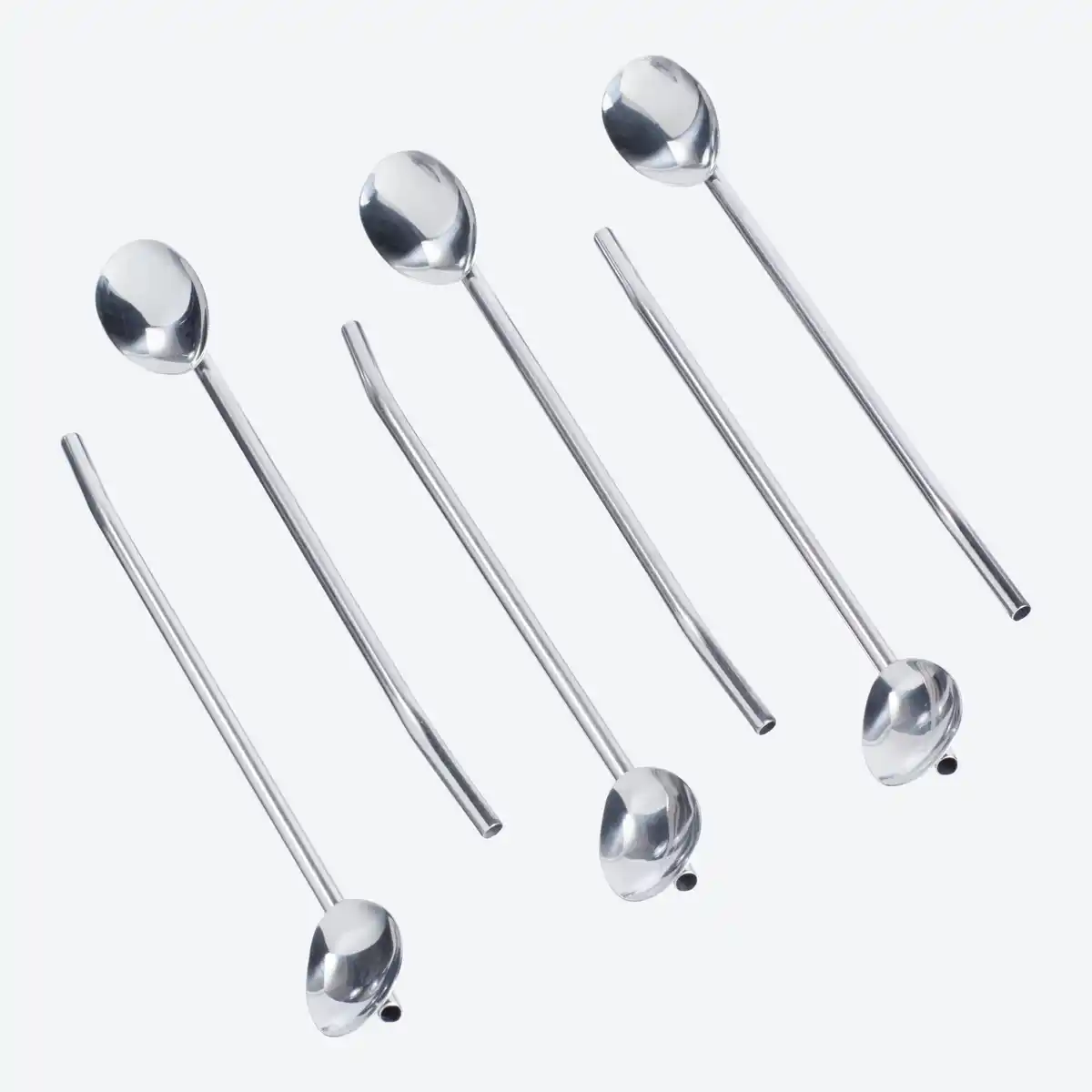 Bild 1 von Langstiel-Löffel mit Strohhalm, 6er-Set