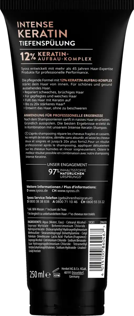 Bild 2 von Syoss Tiefenspülung Intense Keratin, 250 ml