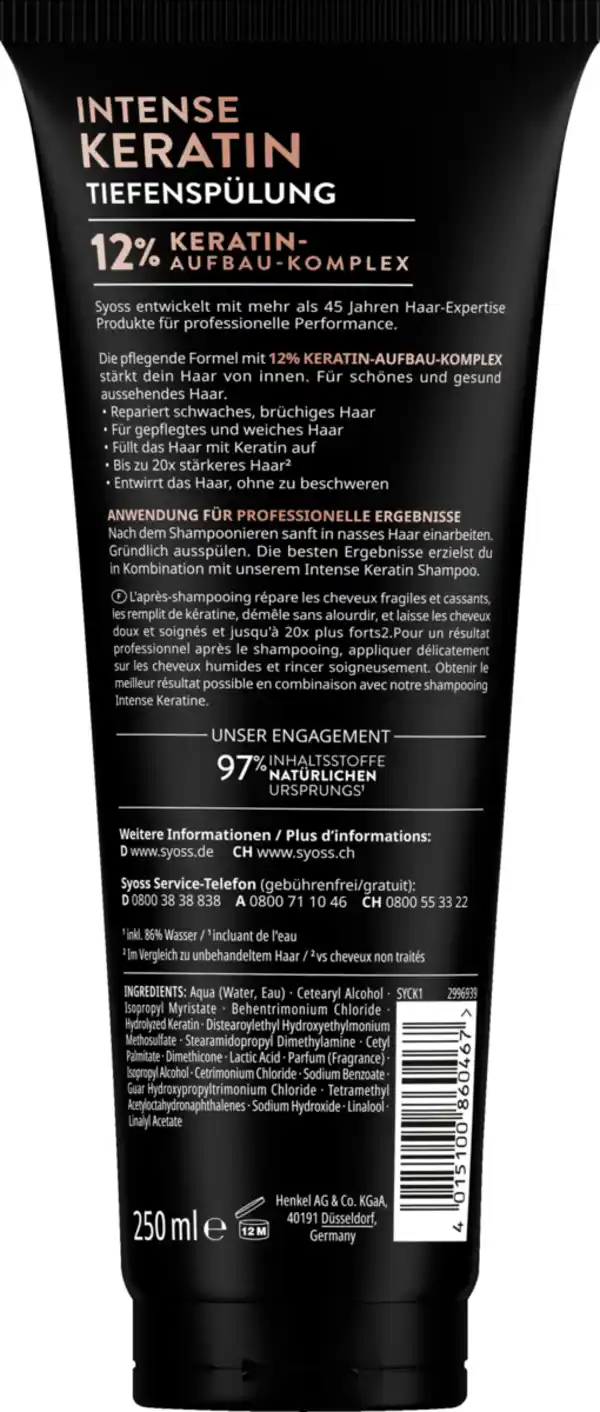 Bild 2 von Syoss Tiefenspülung Intense Keratin, 250 ml