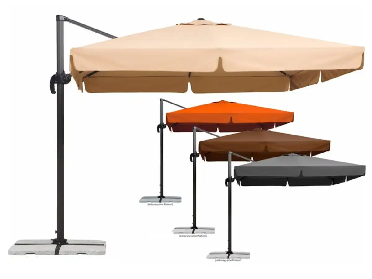 Bild 1 von Schneider Schneider Ampelschirm »RHODOS«, quadratisch, inklusive Schutzhülle, mit Alu-Stahl-Gestell