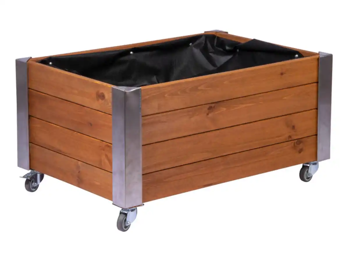 Bild 1 von dobar Rollbares Hochbeet »Rollfi«, mit Pflanzenvlies, Kiefer, braun
