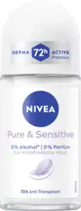NIVEA Pure & Sensitive Anti-Transpirant Roll-On, 50 ml