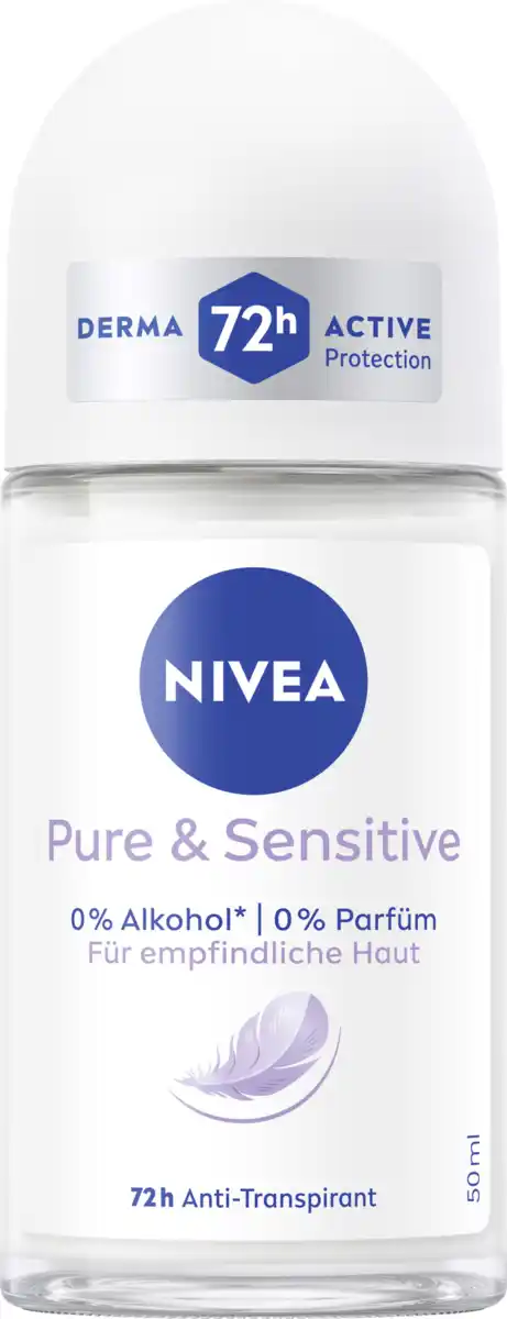 Bild 1 von NIVEA Pure & Sensitive Anti-Transpirant Roll-On, 50 ml