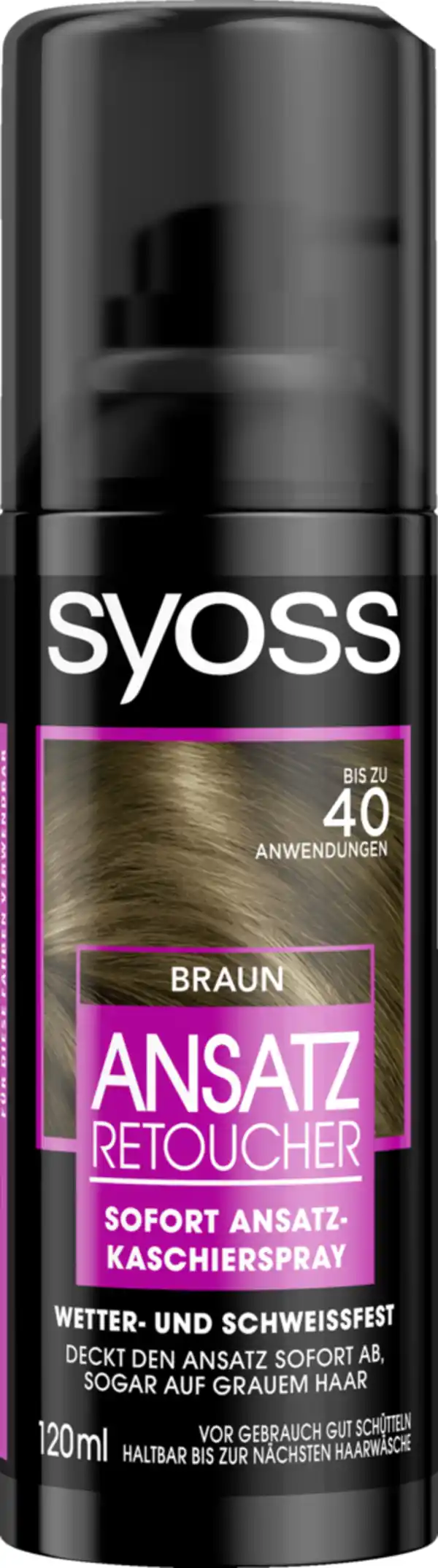 Bild 1 von Syoss Professional Performance Ansatz Retoucher Sofort Ansatz-Kaschierspray Braun, 120 ml