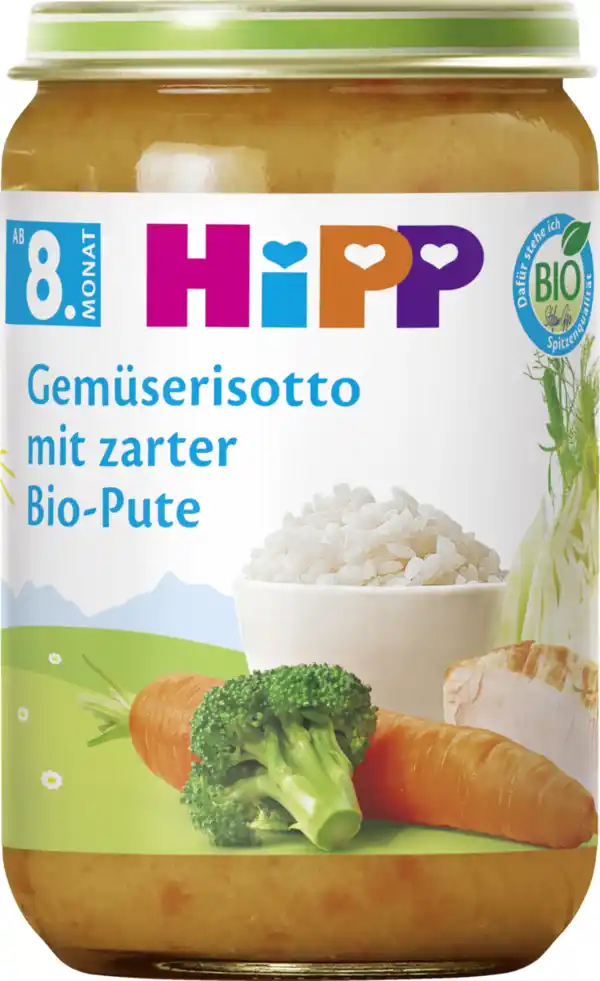 Bild 1 von HiPP Bio Menü Gemüserisotto mit zarter Bio-Pute ab 8. Monat, 220 g
