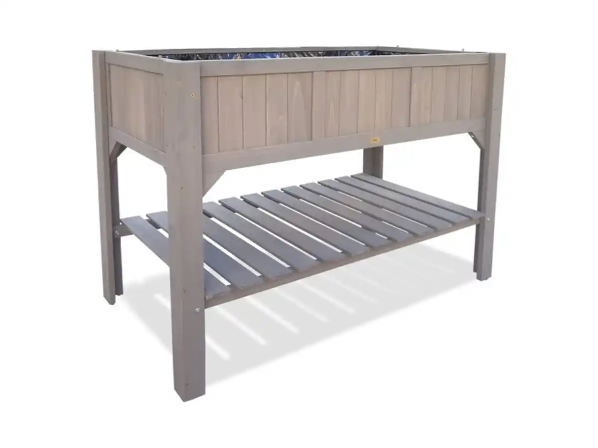 Bild 2 von HABAU Hochbeet mit Ablage, inkl. Pflanzfolie, 117 x 90 x 59 cm, stabile Holzkonstruktion