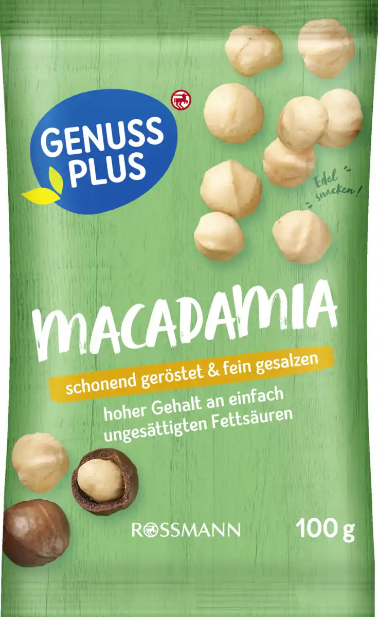 Bild 1 von GENUSS PLUS Macadamias, geröstet & gesalzen, 100 g