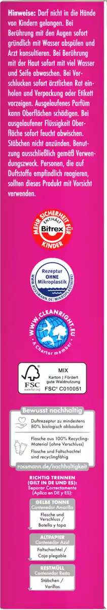 Bild 2 von domol Raumduft Pfingstrose & Kirschblüte Nachfüllpack, 90 ml