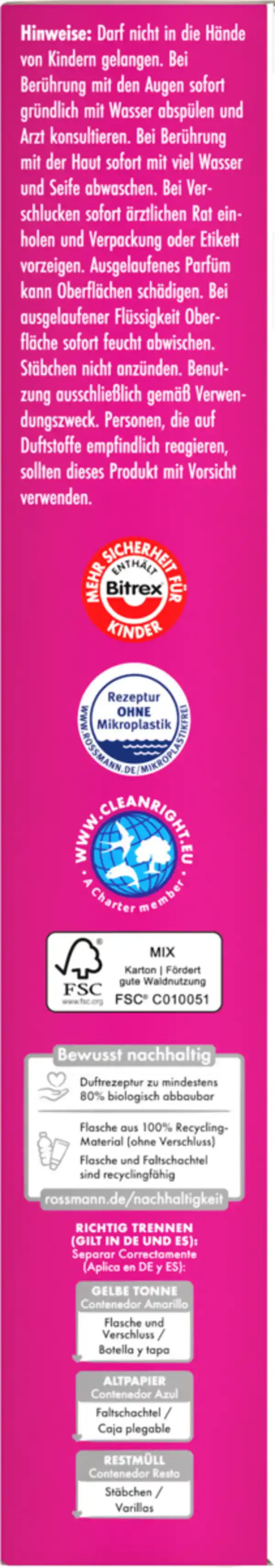 Bild 2 von domol Raumduft Pfingstrose & Kirschblüte Nachfüllpack, 90 ml