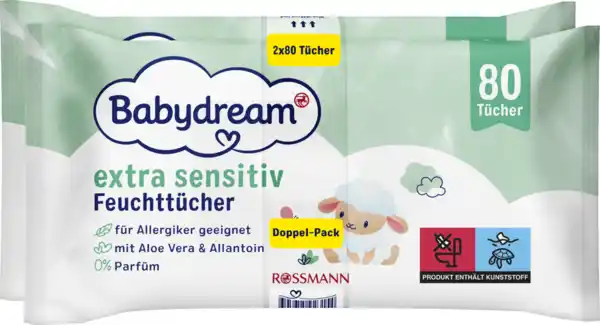 Bild 1 von Babydream extra sensitive Feuchttücher