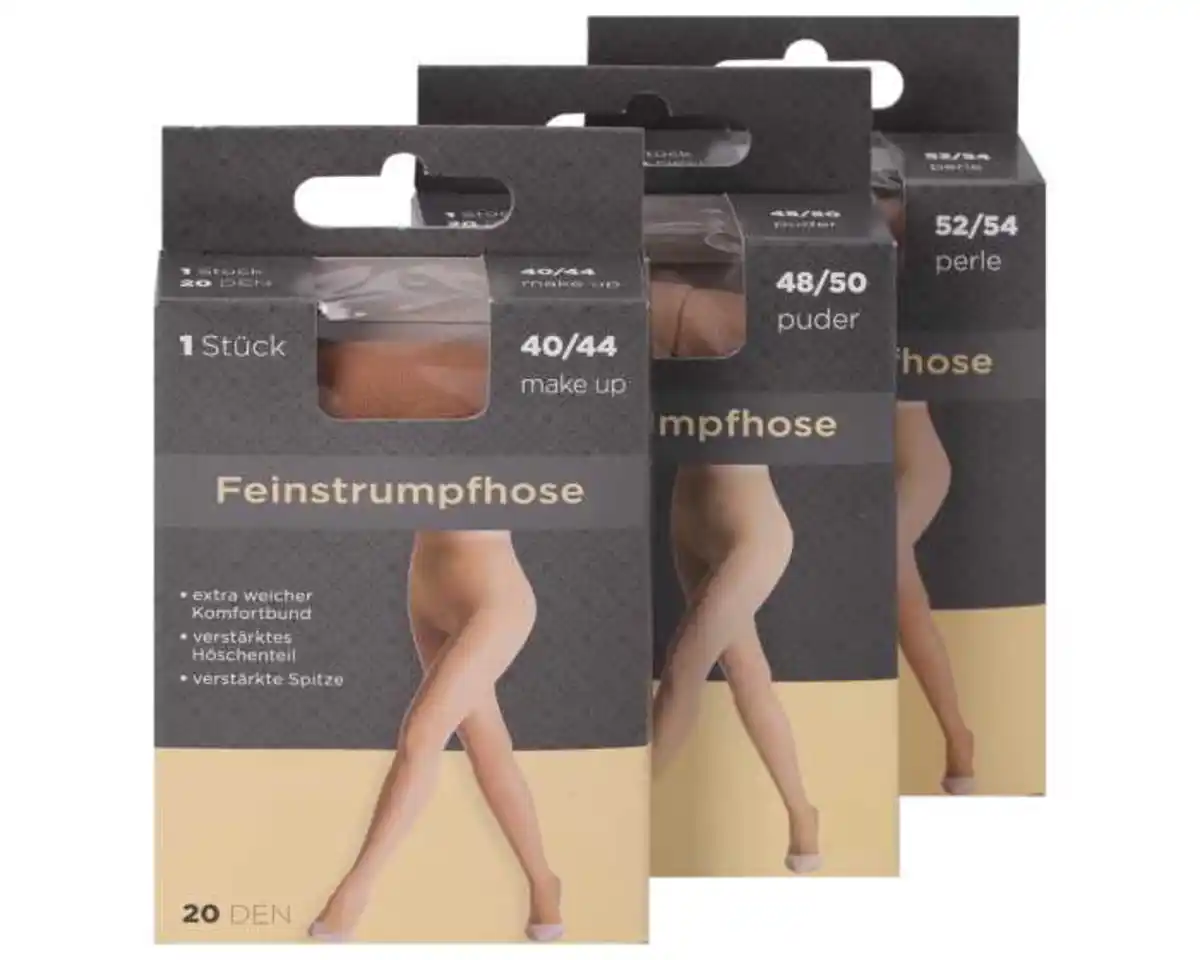 Bild 1 von Feinstrumpfhose verstärkt & mit Komfortbund Gr. 48/50 puder 20 den