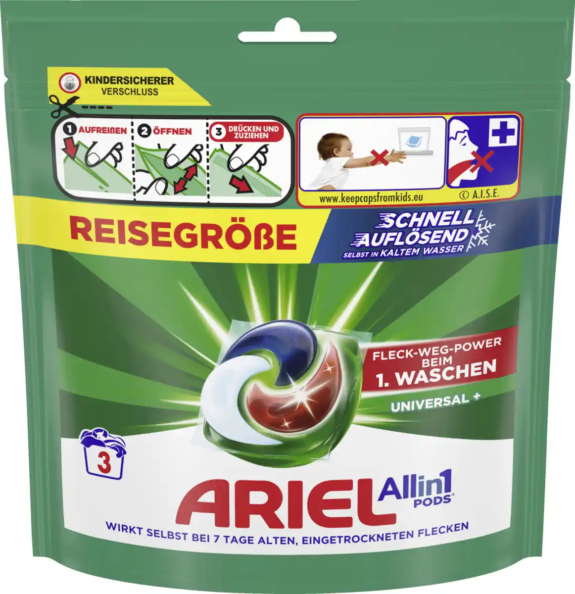 Bild 1 von Ariel Universalwaschmittel Pods 3 WL Reisegröße