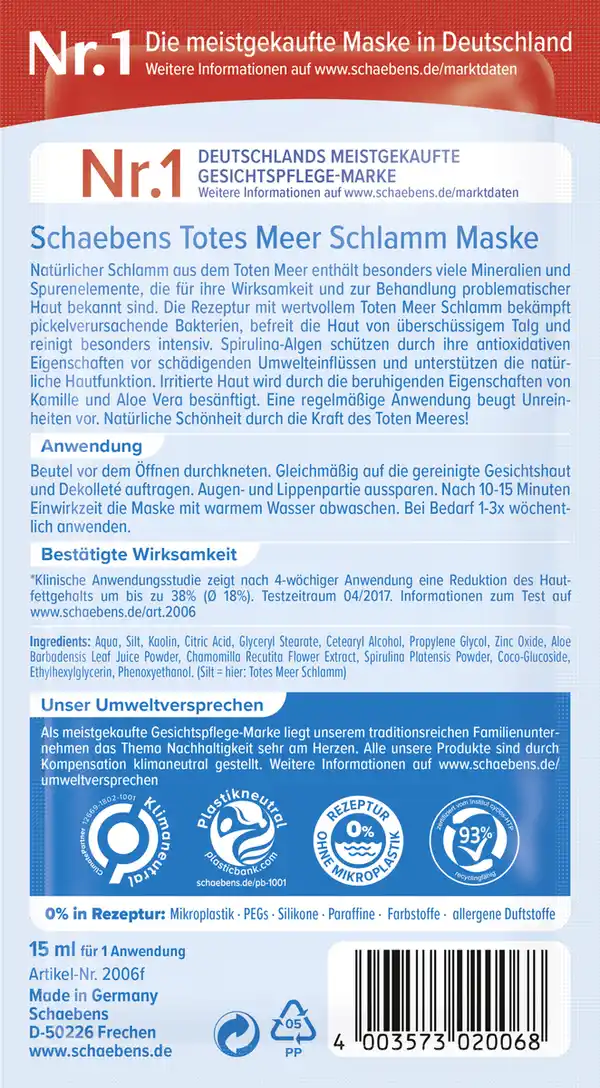 Bild 2 von Schaebens Totes Meer Maske, 15 ml