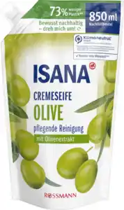 ISANA Cremeseife Olive Nachfüllbeutel, 850 ml