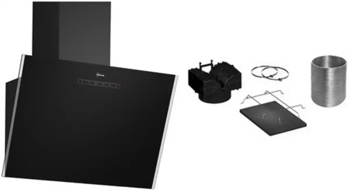 Bild 1 von DMK63IDS Kopffrei-Dunstabzugshaube bestehend aus D63IDK1S0 + Z51GIU1X3 schwarz / A