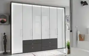 Falttürenschrank Clivo 2000, weiß/graphit