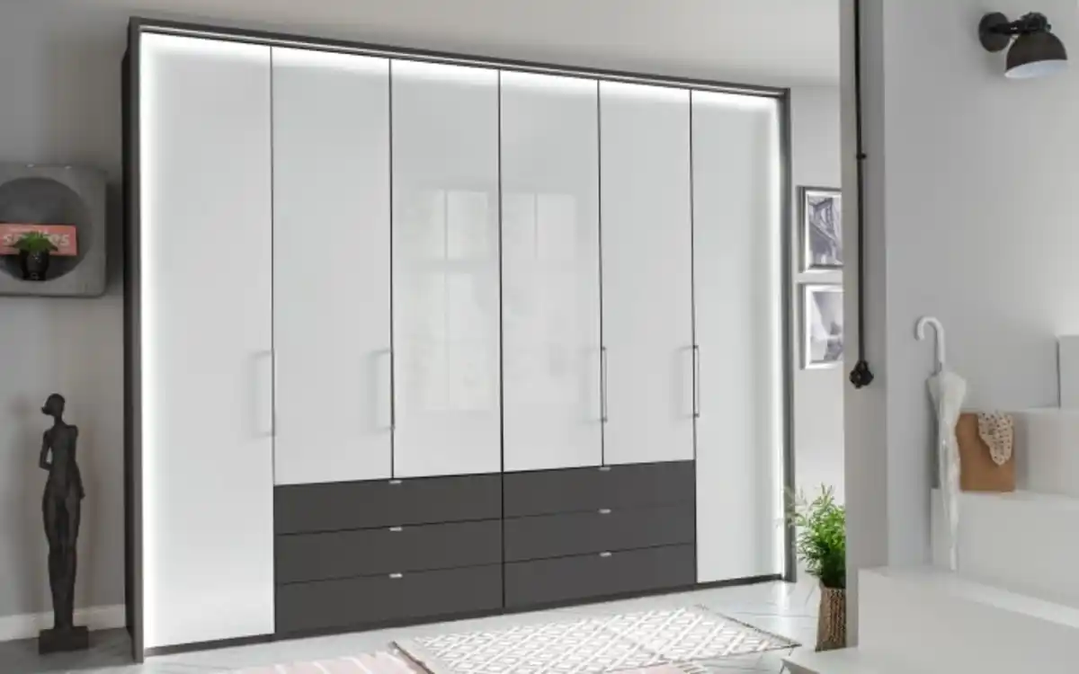 Bild 1 von Falttürenschrank Clivo 2000, weiß/graphit