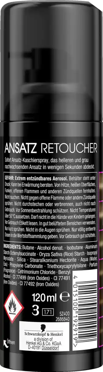 Bild 2 von Syoss Professional Performance Ansatz Retoucher Sofort Ansatz-Kaschierspray Dunkelbraun, 120 ml