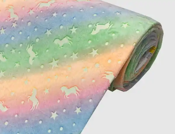 Bild 1 von Microfleece Einhorn Bunt