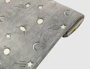 Microfleece Mond, Sterne Grau