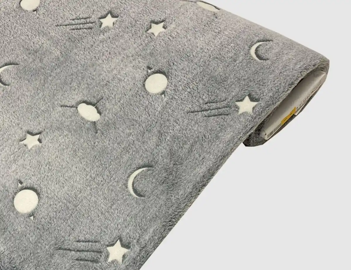Bild 1 von Microfleece Mond, Sterne Grau