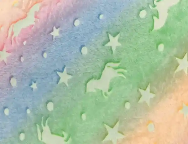 Bild 2 von Microfleece Einhorn Bunt