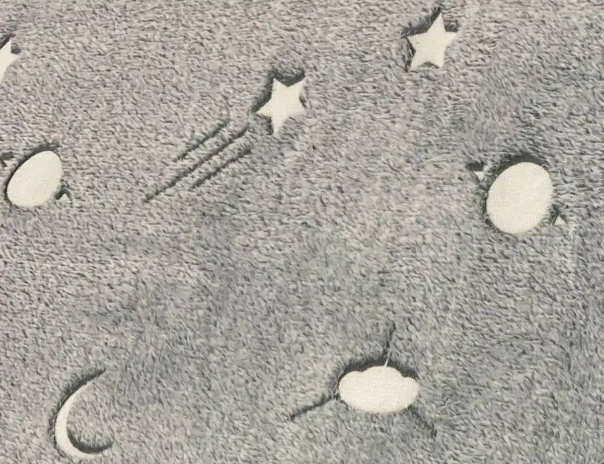 Bild 2 von Microfleece Mond, Sterne Grau