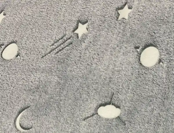 Bild 2 von Microfleece Mond, Sterne Grau