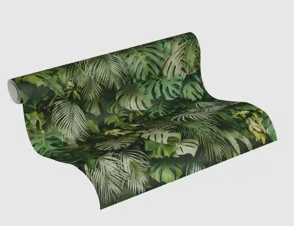 Bild 2 von Vliestapete Blätter Grün