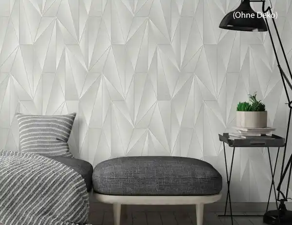 Bild 3 von Vliestapete Grafik Metallic Grau