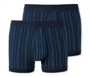 2 SCHIESSER Shorts in Feinripp, blau