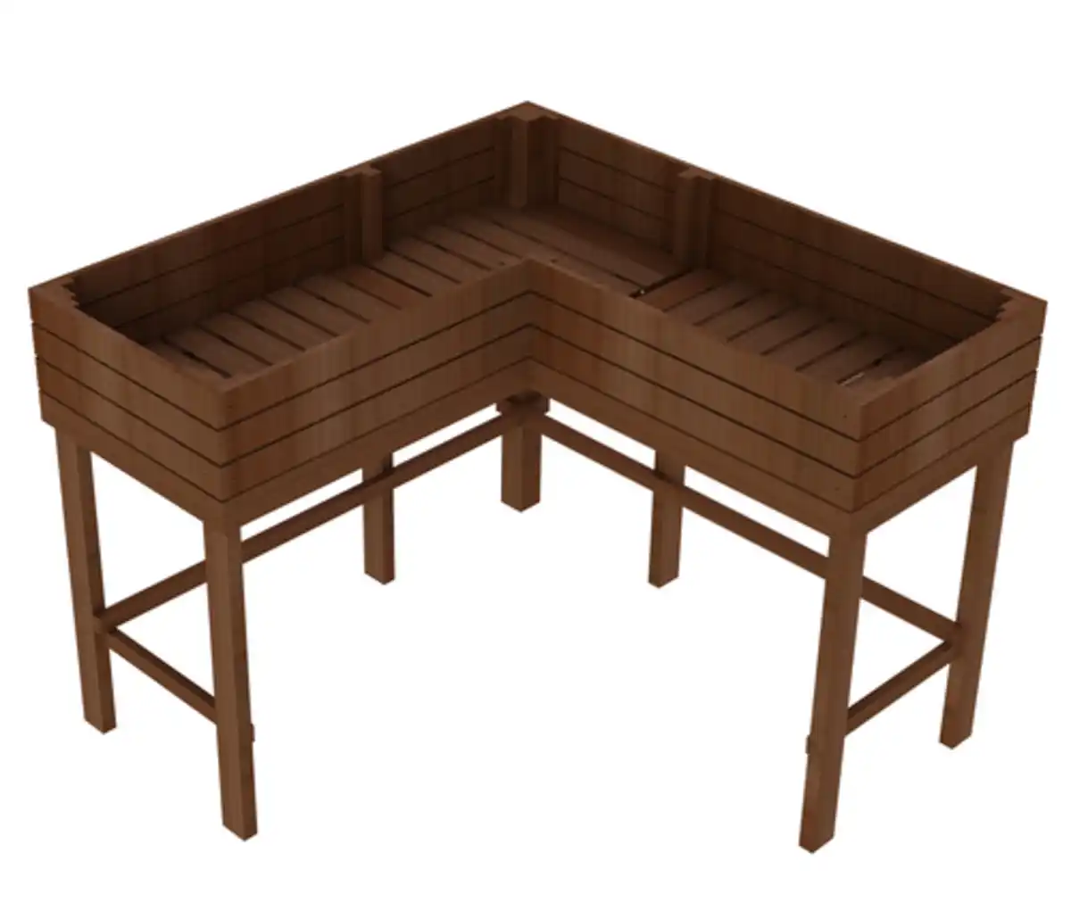 Bild 1 von Hecht Holz-Eckhochbeet, dunkelbraun, ca. B120/H90/T120 cm