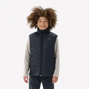 QUECHUA Wattierte Wanderweste Kinder Gr. 122–170 Hybridweste - schwarz