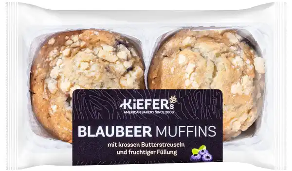 Bild 1 von KIEFER Blaubeer-Muffins, 2 St. = 200-g-Packg.