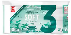 K-CLASSIC Toilettenpapier Soft Limited Edition, Packg. = 8 x 180 Blatt