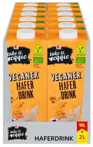 Ein ganzer Karton K-TAKE IT VEGGIE Bio-Haferdrink, 12 x 1-l-Packg.