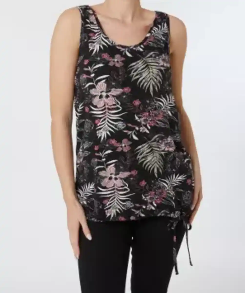 Bild 1 von Tanktop mit Rundhalsausschnitt, schwarz bedruckt