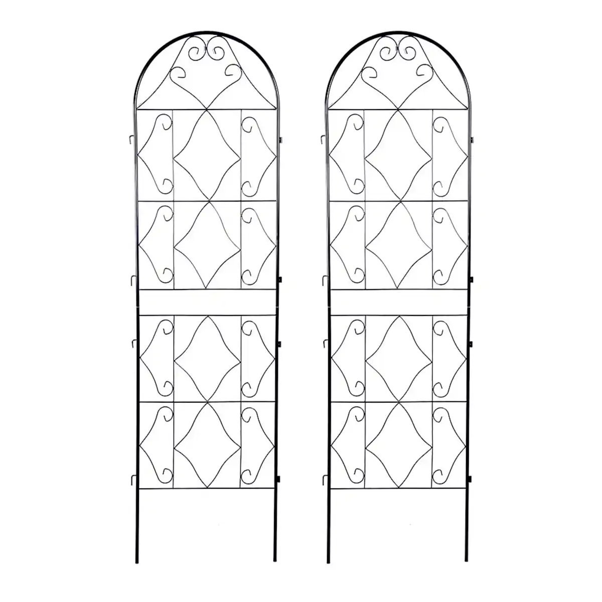 Bild 1 von 2-tlg. Rankgitter für Kletterpflanzen, ca. 190 x 55 cm - Schwarz