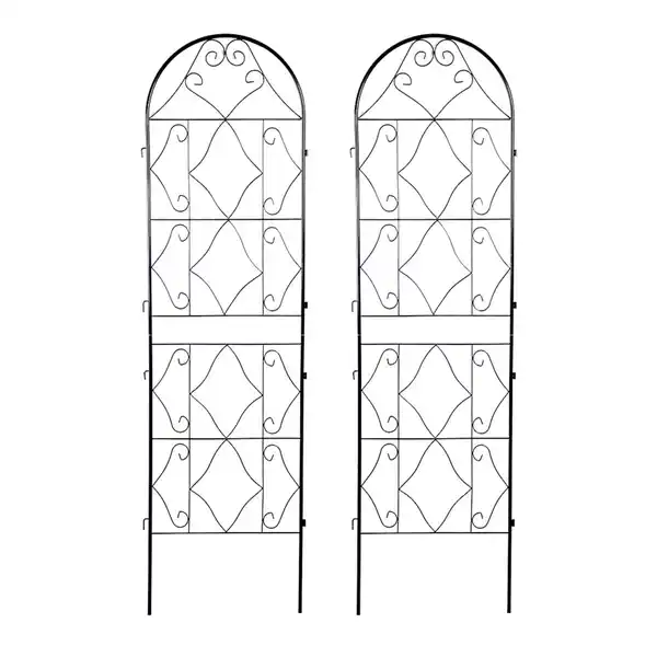 Bild 1 von 2-tlg. Rankgitter für Kletterpflanzen, ca. 190 x 55 cm - Schwarz