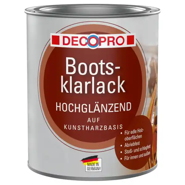 Bild 1 von DecoPro Bootsklarlack farblos hochglänzend für innen und außen